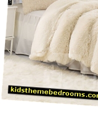 Fuzzy Furry Faux Fur decorations  winter snow bedroom decorating arctic bedroom decor - winter wonderland bedroom ideas - decorating with arctic animals